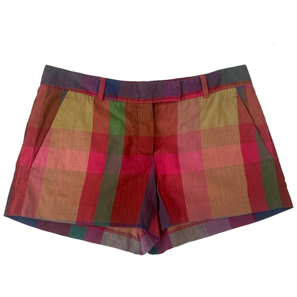 Theory Madras Plaid Shorts Size 4
